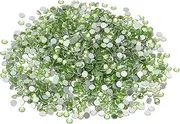 uxcell SS10/1440Pcs Glass Diamante Rhinestone, Crystal Glass Flat Back Rhinestones Round Crystal Man Made Gems Diamond Decor for Nail Art Craft Clothes DIY Makeup, Light Green