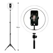 LED Selfie Ring Light with Tripod Stand & Cell Phone Holder for Live Stream/Make