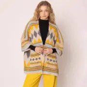 Aztec Print Thick Cardigan