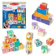 Melissa & Doug Ms. Rachel Wooden 30 Learning Blocks & 14 Activity Cards
