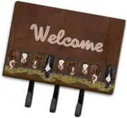 Caroline's Treasures Welcome Mat with Cows Leash or Key Holder, Large -SB3058TH68
