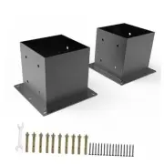 6x6 Post Base, Deck Post Brackets Powder Coated, Inner Size 5.6"x5.6", Heavy