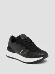 GUESS Women's Black Vinnna Low Top Sneakers Size: 10, Synthetic