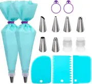 Piping Bags and Tips Set, Frosting Piping Kit for Baking with Reusable Pastry Ba