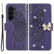 Wallet Phone Case for Samsung Galaxy Z Fold5 5G Imprinting Rhinestone Decored PU Leather Flip Cover