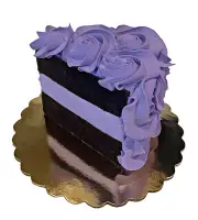 DEZICAKES Fake Cake Slice Piece Fake Food Fake Slice Cake Lavender Rosette