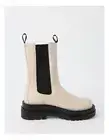 Cream Off White Black Combat Chelsea Boots Vegan Lug Sole 10