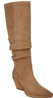Zodiac Boots Womens 7 M Riau Slouch Pointed Toe Boot NIB TAN FAUX SUEDE