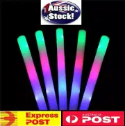 LED Foam Sticks RGB Colourful Glow Stick Flashing Light Rave Party