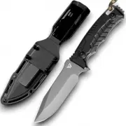 Wilora D2 Steel Full Tang Hunting Knife with Sheath, Sharpening Stone & Ferro...