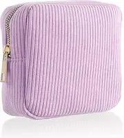 Xinjoduz 1 PCS Sanitary Napkin Storage Bag, Mini Makeup Bag with Zipper Corduroy Period Bags for Teen Girls for School Small Square Cosmetic Pounch Menstrual Pad Bag Tampon Holder for Purse(Purple)