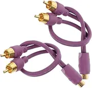 CTIRCHIU 2Pcs RCA Audio Splitter Cable for Car Audio Systems Violet Y Splitter for Amplifier and Subwoofer Dual Connection for Enhanced Bass Output