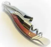 Double Hinge Wood Handle Corkscrew Waiters Wine Key Bottle Opener WOOD-05