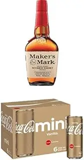 Makers Mark 700ml & Coca-Cola Vanilla Soft Drink Mini Can Multipack 6 x 250 ml