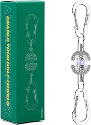 Handy Picks Magnetic Clip for Golf Towels, Original Mini Golf Ball Design, Industrial Neodymium Magnet for Strong Hold to Cart or Clubs, Essential Golf Accessory Golfers (Silver, Pack of 1)