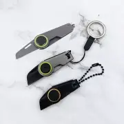 Stainless Steel Mini Utility Zipper Knife Folding Pocket Knife Portable Keychain