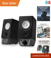 Stylish 2.0 Bluetooth Speaker System with Wooden Cabinet & Deep Bass Sound