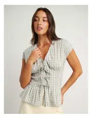 [JAG] Poppy Gingham Top
