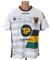 NORTHAMPTON SAINTS RUGBY UNION SHIRT MACRON SIZE L