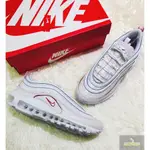 ｜EDDIE_STORE｜現貨 正品 NIKE AIR MAX 97 彩虹 白彩虹 氣墊 紅藍線 AQ4137-100