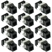 12x CAT6 RJ45 Network LAN Ethernet Keystone Jack 180 Degree 110 Punch Down Black