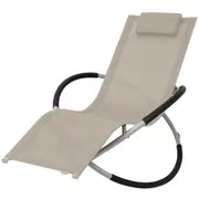 Outdoor Geometrical Sun Lounger Steel Cream vidaXL
