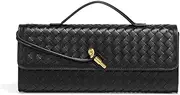 [Dreubea] Women's Handmade Woven Evening Bag Casual Leather Shoulder Handbag Fashion Crossbody Clutch Purse