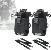 2Pack MSC-20E Two Way Radio Nylon Pouch Case Handsfree Holder for Baofeng UV-5R UV-9R Plus UV-S9 Plus Motorola GP340 GP328 GP68 GP88