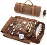 Bartender Kit Bag with Cocktail Shaker Set - Waxed Canvas, Traveling Bar Tools..