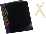CIYODO 55pcs Paper Scratch Painting Paper for Drawing Drawing Supplies Copperplate Black