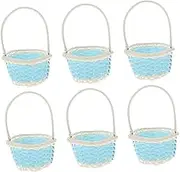 Hoement 6pcs Woven Baskets with Handle Versatile Party and Wedding Decoration for Storing Sweets Small and More for Home Decor and Showers