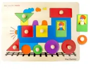 Train Wooden Knobs Puzzle