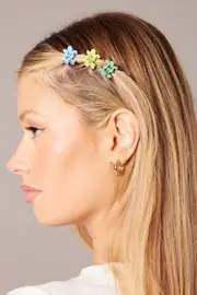 Multi 9 Pack Mini Flower Claw Clips - Size ONE, Women's Hair Accessory