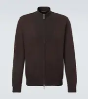 [Loro Piana] Loro Piana Whitney cotton-blend jersey bomber jacket AU 90 brown