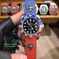 在飛比找蝦皮購物優惠-X勞力士 -可樂圈口克羅心錶帶 紅藍搭配 非常特別個性 搭配