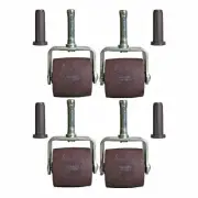 SET OF (4) BED FRAME WHEELS ROLLERS WITH PLASTIC SOCKET INSERT