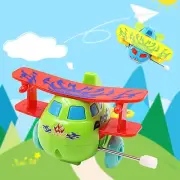 Random Color Clockwork Wind Up Toy Transparent Plane Children's Educational Toy