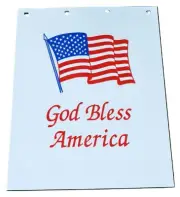 Aero Mud Flaps 24" x 30" White Flap American Flag Logo 4 Hole #812430-AMFLA-Pair