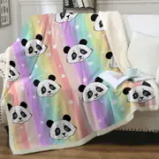 Rainbow Pandas Throw Blanket