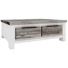 SCARBRO HAMPTONS SOLID ACACIA TIMBER COFFEE TABLE 2 DRAWERS 130 CM.