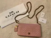 Coach 1941 Dinky Pink Signature leather floral bow print interior NWT