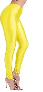 [Generic] Women's Stretch Skinny Shiny Neon Active Yoga Club Party High Rise Elastic Leggings Pants Tights
