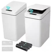 Bathroom Automatic Trash Can 2.6 Gallon Touchless Garbage Cans with Lid 2 Pac...