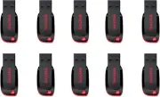 Sandisk CRUZER BLADE 16GB SDCZ50-016G-B35 USB 2.0 Flash Pen Drive 10 PACK