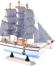 SOLUSTRE Stable and Wooden Sailing Ship Model 24cm for Office Car Front Door and Living Room Decor