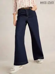 White Stuff Blue Ayla Wide Leg Jean (AN5653) | $150