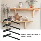 4Pcs 6" Invisible Bracket Metal Floating Shelf Wall Mount Hidden Shelves Support