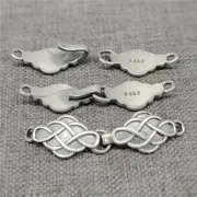 5 Sterling Silver Bow Knot Hook Clasps 925 Silver Oxidized Spiral Connector