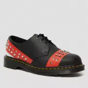 Dr Martens 1461 Stud 3-Eye Shoes R25662001 Black Red Hero Backhand