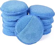 Daseeme 10PCS 5Inch Microfiber Wax Applicator Round Car Care Pocket Sponge with Elastic Finger Band Wax Applicator for Cars Wax Applicator Foam Sponge